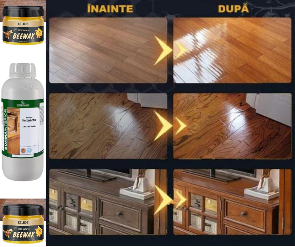 🐝 3 CUTII Ceară pentru lustuire mobilă și parchet