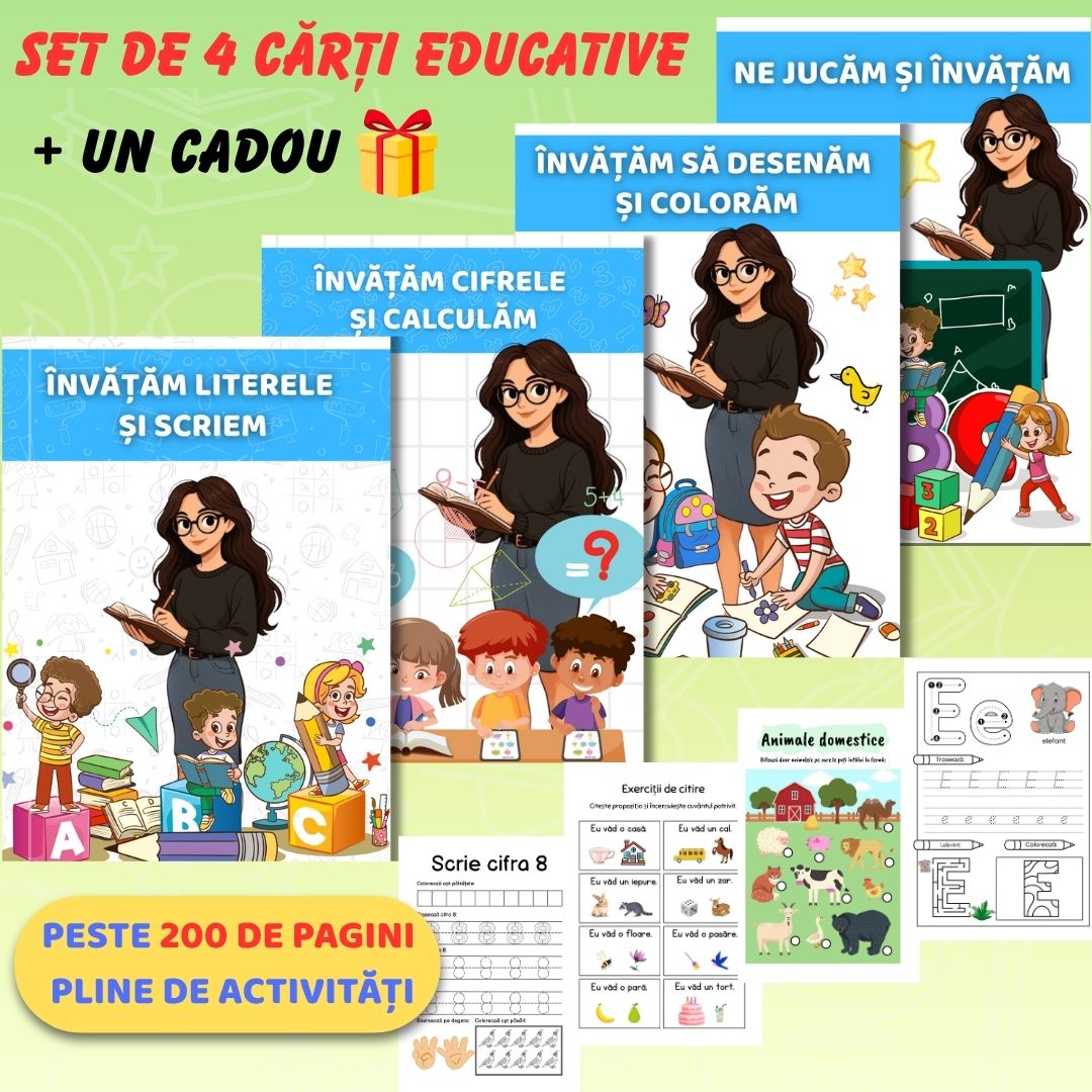 Set 4 Carti Copilul Istet - Gata de Scoala! + Set rechizite CADOU !