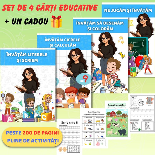 Set 4 Carti Copilul Istet - Gata de Scoala! + Set rechizite CADOU !